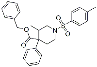 benzyl 3-methyl-4-phenyl-1-(p-tolylsulphonyl)piperidine-4-carboxylate  Structure