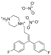 1-[4,4-bis(4-fluorophenyl)but-3-enyl]piperazinediylium dinitrate Structure