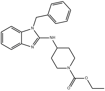 4-[(1-ベンジル-1H-ベンゾイミダゾール-2-イル)アミノ]-1-ピペリジンカルボン酸エチル 化学構造式