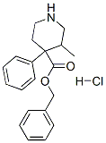 3-メチル-4-フェニル-4-ピペリジンカルボン酸ベンジル・塩酸塩 化学構造式