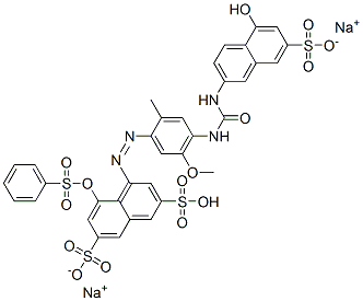 disodium hydrogen 4-[[4-[[[(5-hydroxy-7-sulphonato-2-naphthyl)amino]carbonyl]amino]-5-methoxy-o-tolyl]azo]-5-[(phenylsulphonyl)oxy]naphthalene-2,7-disulphonate Structure