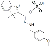 2-[[(4-methoxyphenyl)methylhydrazono]methyl]-1,3,3-trimethyl-3H-indolium hydrogen sulphate Structure