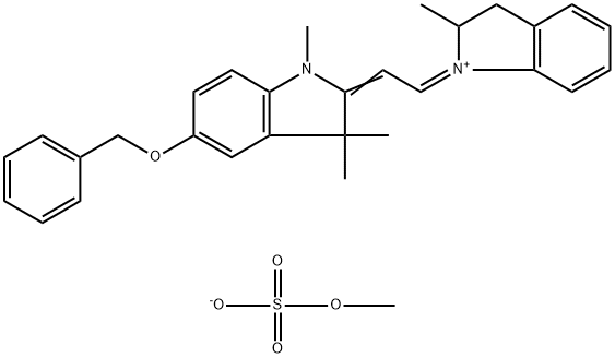 2-[2-(2,3-dihydro-2-methyl-1H-indol-1-yl)vinyl]-1,3,3-trimethyl-5-(phenylmethoxy)-3H-indolium methyl sulphate Structure