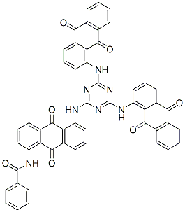 N-[5-[[4,6-bis[(9,10-dihydro-9,10-dioxo-1-anthryl)amino]-1,3,5-triazin-2-yl]amino]-9,10-dihydro-9,10-dioxo-1-anthryl]benzamide Structure