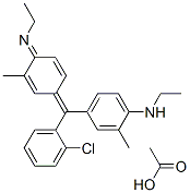 4-[(2-chlorophenyl)[4-(ethylimino)-3-methyl-2,5-cyclohexadien-1-ylidene]methyl]-N-ethyl-o-toluidine monoacetate Structure