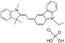 3-[(1,3-dihydro-1,3,3-trimethyl-2H-indol-2-ylidene)ethylidene]-9-ethyl-3H-carbazolium dihydrogen phosphate Structure