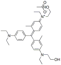 [4-[[4-(diethylamino)phenyl][4-[ethyl(2-hydroxyethyl)amino]-2-methylphenyl]methylene]-3-methyl-2,5-cyclohexadien-1-ylidene]ethyl(2-hydroxyethyl)ammonium acetate Structure