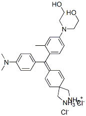 [4-[[4-[bis(2-hydroxyethyl)amino]-o-tolyl][4-(dimethylamino)phenyl]methylene]cyclohexa-2,5-dien-1-ylidene]dimethylammonium chloride Struktur