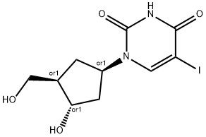 2,4(1H,3H)-Pyrimidinedione,1-[3-hydroxy-4-(hydroxymethyl)- cyclopentyl ]-5-iodo-, (1alpha,3beta,4alpha)-(+ -)- Structure