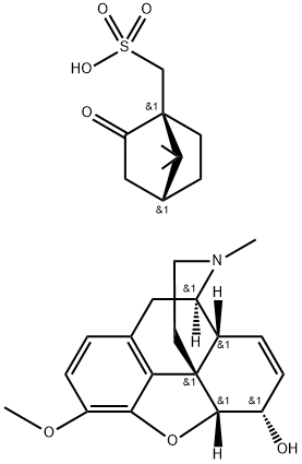 (5alpha,6alpha)-7,8-didehydro-4,5-epoxy-3-methoxy-17-methylmorphinan-6-yl (1S)-7,7-dimethyl-2-oxobicyclo[2.2.1]heptane-1-methanesulphonate Structure