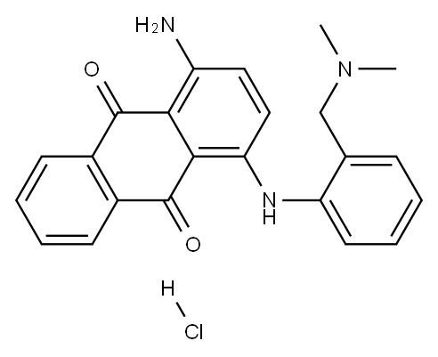 1-amino-4-[[[(dimethylamino)methyl]phenyl]amino]anthraquinone monohydrochloride Struktur