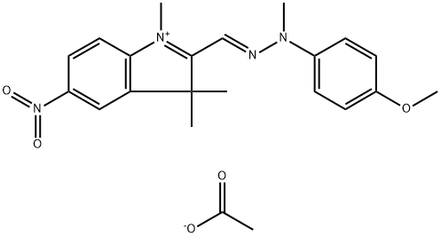 2-[[(4-methoxyphenyl)methylhydrazono]methyl]-1,3,3-trimethyl-5-nitro-3H-indolium acetate Structure