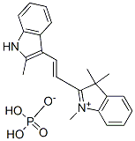 1,3,3-トリメチル-2-[2-(2-メチル-1H-インドール-3-イル)エテニル]-3H-インドリウム・二水素ホスファート 化学構造式