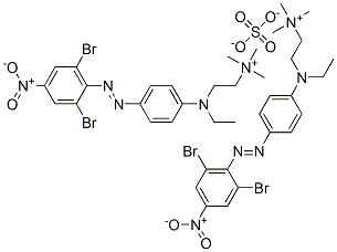 2-[[4-[(2,6-ジブロモ-4-ニトロフェニル)アゾ]フェニル]エチルアミノ]-N,N,N-トリメチルエタンアミニウム・0.5(スルファート) 化学構造式