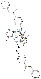 1,4-ジメチル-5-[[4-[メチル(フェニルメチル)アミノ]フェニル]アゾ]-1H-1,2,4-トリアゾール-4-イウム・0.5(テトラクロロジンカート) 化学構造式