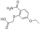 [[2-(アミノカルボニル)-5-エトキシフェニル]チオ]酢酸 化学構造式