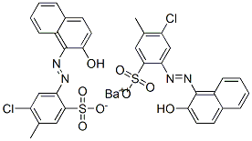 6-chloro-4-[(2-hydroxy-1-naphthyl)azo]toluene-3-sulphonic acid, barium salt Structure