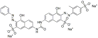 trisodium 4-hydroxy-7-[[[[5-hydroxy-6-[(2-methyl-4-sulphonatophenyl)azo]-7-sulphonato-2-naphthyl]amino]carbonyl]amino]-3-(phenylazo)naphthalene-2-sulphonate  Structure