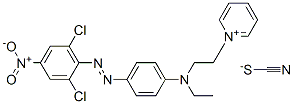 1-[2-[[4-[(2,6-dichloro-4-nitrophenyl)azo]phenyl]ethylamino]ethyl]pyridinium thiocyanate Struktur