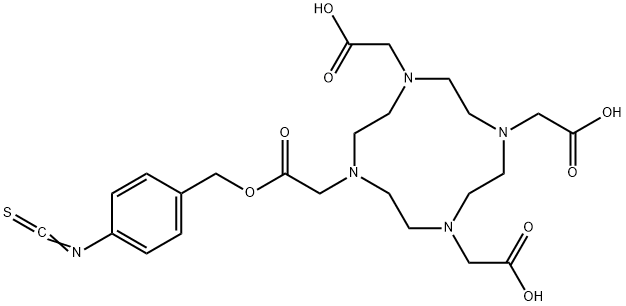 1,4,7,10-Tetraazacyclododecane-1,4,7,10-tetraacetic acid, Mono[(4-isothiocyanatophenyl)Methyl] ester Structure