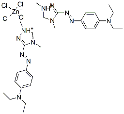 bis[3-[[4-(diethylamino)phenyl]azo]-1,4-dimethyl-1H-1,2,4-triazolium] tetrachlorozincate(2-) 结构式