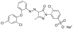 sodium 4-chloro-3-[4-[[2-(2,4-dichlorophenoxy)phenyl]azo]-4,5-dihydro-3-methyl-5-oxo-1H-pyrazol-1-yl]benzenesulphonate Structure