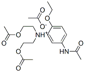 N-[3-[ビス[2-(アセチルオキシ)エチル]アミノ]-4-エトキシフェニル]アセトアミド・酢酸 化学構造式