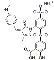 5-[[2-[[4-[[4-(ジメチルアミノ)フェニル]メチレン]-4,5-ジヒドロ-3-メチル-5-オキソ-1H-ピラゾール]-1-イル]-4-スルホフェニル]スルホニル]-2-ヒドロキシ安息香酸・アンモニア 化学構造式