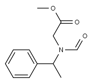 N-ホルミル-N-(1-フェニルエチル)グリシンメチル 化学構造式