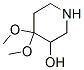 4,4-ジメトキシピペリジン-3-オール 化学構造式