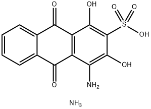 4-アミノ-9,10-ジヒドロ-1,3-ジヒドロキシ-9,10-ジオキソ-2-アントラセンスルホン酸アンモニウム 化学構造式