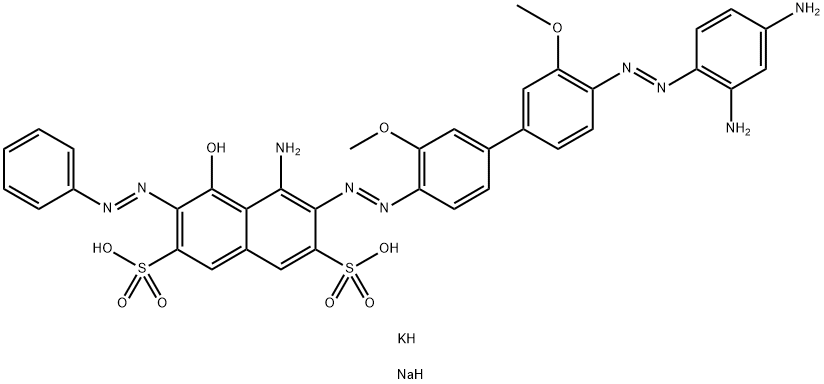 4-amino-3-[[4'-[(2,4-diaminophenyl)azo]-3,3'-dimethoxy[1,1'-biphenyl]-4-yl]azo]-5-hydroxy-6-(phenylazo)naphthalene-2,7-disulphonic acid, potassium sodium salt Structure