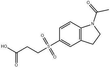 3-[(1-アセチル-2,3-ジヒドロ-1H-インドール-5-イル)スルホニル]プロパン酸 化学構造式