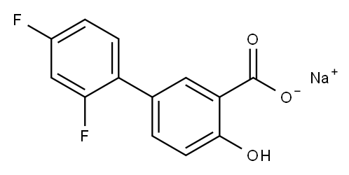 sodium 2',4'-difluoro-4-hydroxy[1,1'-biphenyl]-3-carboxylate Struktur