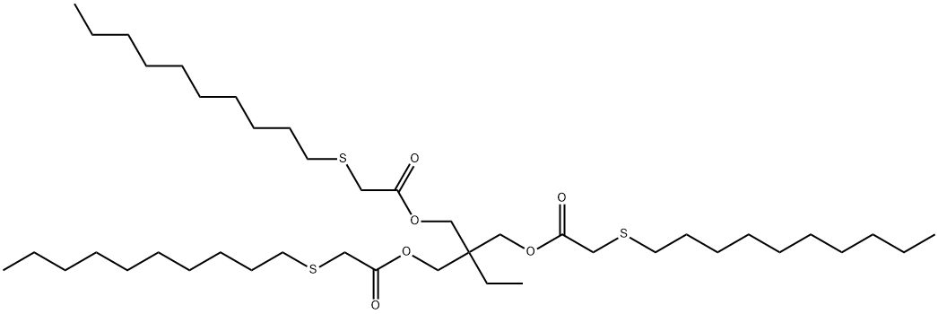ビス[(デシルチオ)酢酸]2-[[[(デシルチオ)アセチル]オキシ]メチル]-2-エチル-1,3-プロパンジイル 化学構造式