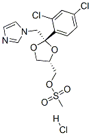 cis-2-(2,4-dichlorophenyl)-2-(1H-imidazol-1-ylmethyl)-1,3-dioxolane-4-ylmethyl methanesulphonate monohydrochloride  Struktur