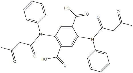 2,5-bis[(1,3-dioxobutyl)phenylamino]terephthalic acid Structure