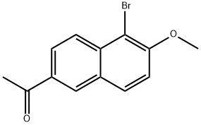6-アセチル-1-ブロモ-2-メトキシナフタレン 化学構造式