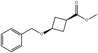 CIS-3-(ベンジルオキシ)シクロブタンカルボン酸メチル 化学構造式
