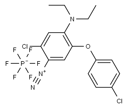 2-chloro-5-(4-chlorophenoxy)-4-diethylaminobenzenediazonium hexafluorophosphate 结构式