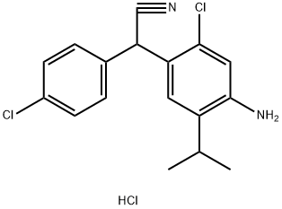 [4-[(4-chlorophenyl)cyanomethyl]-5-chloro-2-isopropylphenyl]ammonium chloride Structure
