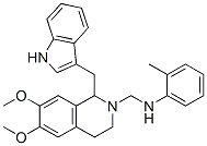 1,2,3,4-Tetrahydro-6,7-dimethoxy-1-[(1H-indol-3-yl)methyl]-2-[(o-toluidino)methyl]isoquinoline Struktur