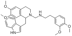 2(1H)-Isoquinolinemethanamine, 3,4-dihydro-6,7-dimethoxy-N-(2-(3,4-dim ethoxyphenyl)ethyl)-1-(1H-indol-3-ylmethyl)- Structure