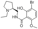 3-ブロモ-2-ヒドロキシ-6-メトキシ-N-[[(2S)-1-エチル-2-ピロリジニル]メチル]ベンズアミド 化学構造式