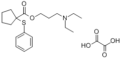 Cyclopentanecarboxylic acid, 1-(phenylthio)-, 3-(diethylamino)propyl e ster, ethanedioate Structure