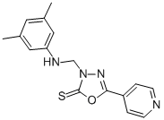 1,3,4-Oxadiazole-2(3H)-thione, 3-(((3,5-dimethylphenyl)amino)methyl)-5 -(4-pyridinyl)- 结构式
