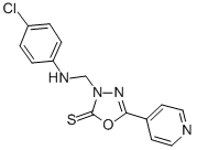 1,3,4-Oxadiazole-2(3H)-thione, 3-(((4-chlorophenyl)amino)methyl)-5-(4- pyridinyl)- 结构式