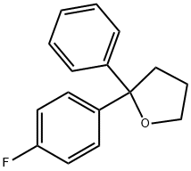 2-(4-フルオロフェニル)-2-フェニルテトラヒドロフラン 化学構造式