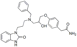4-[3-[[3-(2,3-dihydro-2-oxo-1H-benzimidazol-1-yl)propyl](phenylmethyl)amino]-2-hydroxypropoxy]phenylacetamide 结构式