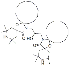 20,20'-(2-ヒドロキシ-1,3-プロパンジイル)ビス[2,2,4,4-テトラメチル-7-オキサ-3,20-ジアザジスピロ[5.1.11.2]ヘニコサン-21-オン] 化学構造式